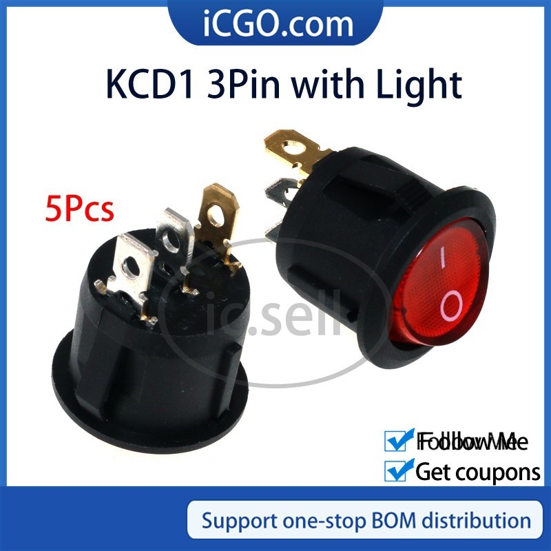 5PCS led switch 10A Light Switch Power Switch Car button lights ON/OFF