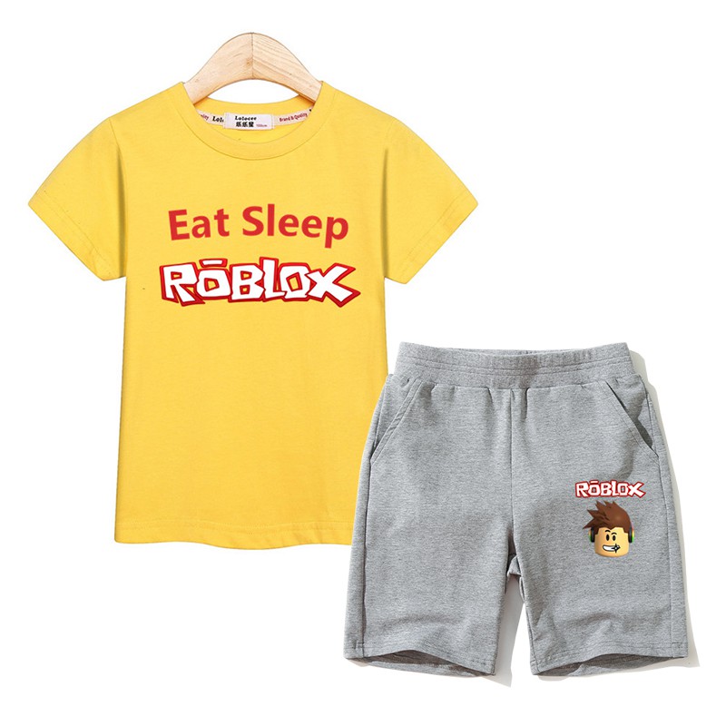Roblox Fashion Boy Set Top Tshirt Shorts 2 Piece Kid Suit Shopee Philippines - 2 12y roblox clothing sets short pants tops 2pcs suit kids t shirts toddler boy summer clothes girls outfits tshirt shorts