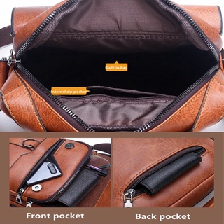 Casual Retro Jeep Men Handbags Shoulder Messenger Briefcase PU Leather Backpacks Ready Stock COD #9