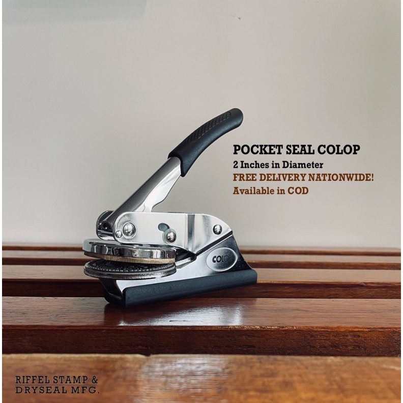 POCKET SEAL COLOP Dryseal/Embosser (MANUAL OR MACHINE ENGRAVE) Shopee