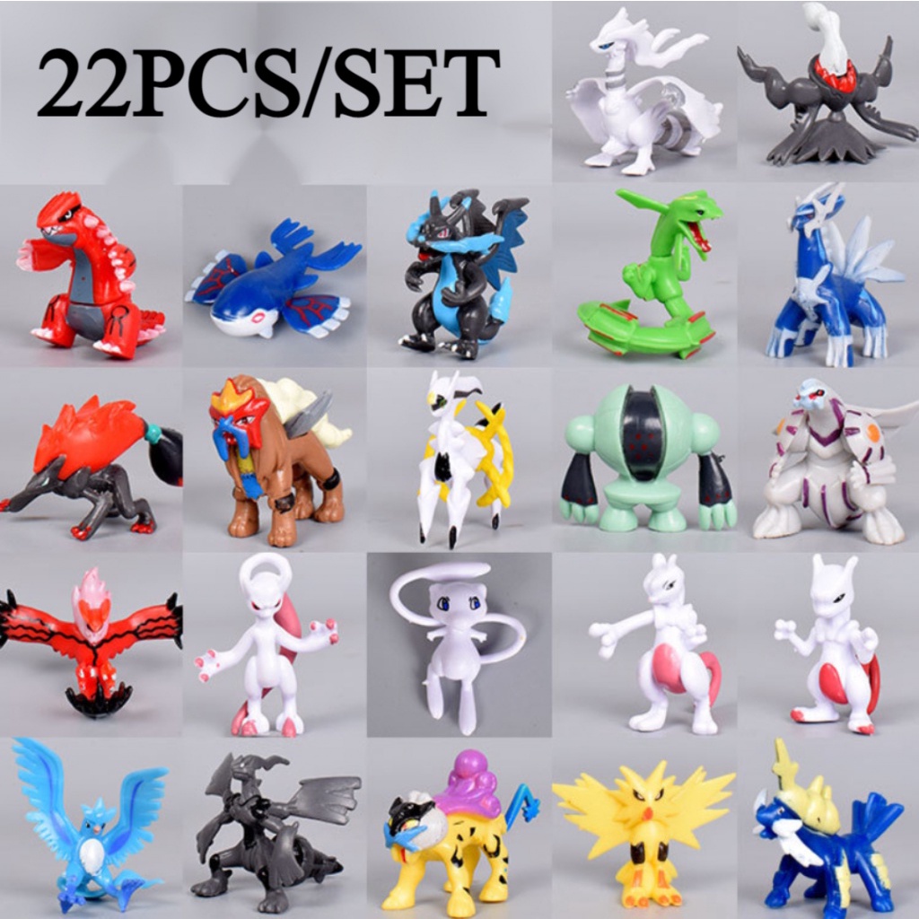 POKEMON Action Figure 22PCS/SET Reshiram Zekrom Articuno Suicune ...