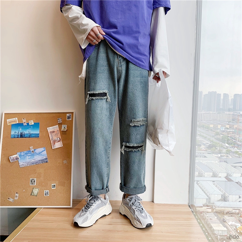 long distressed jeans