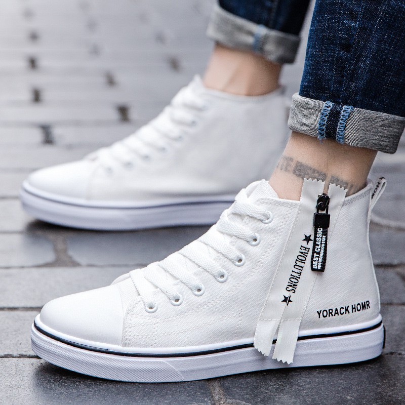 white canvas sneakers for men