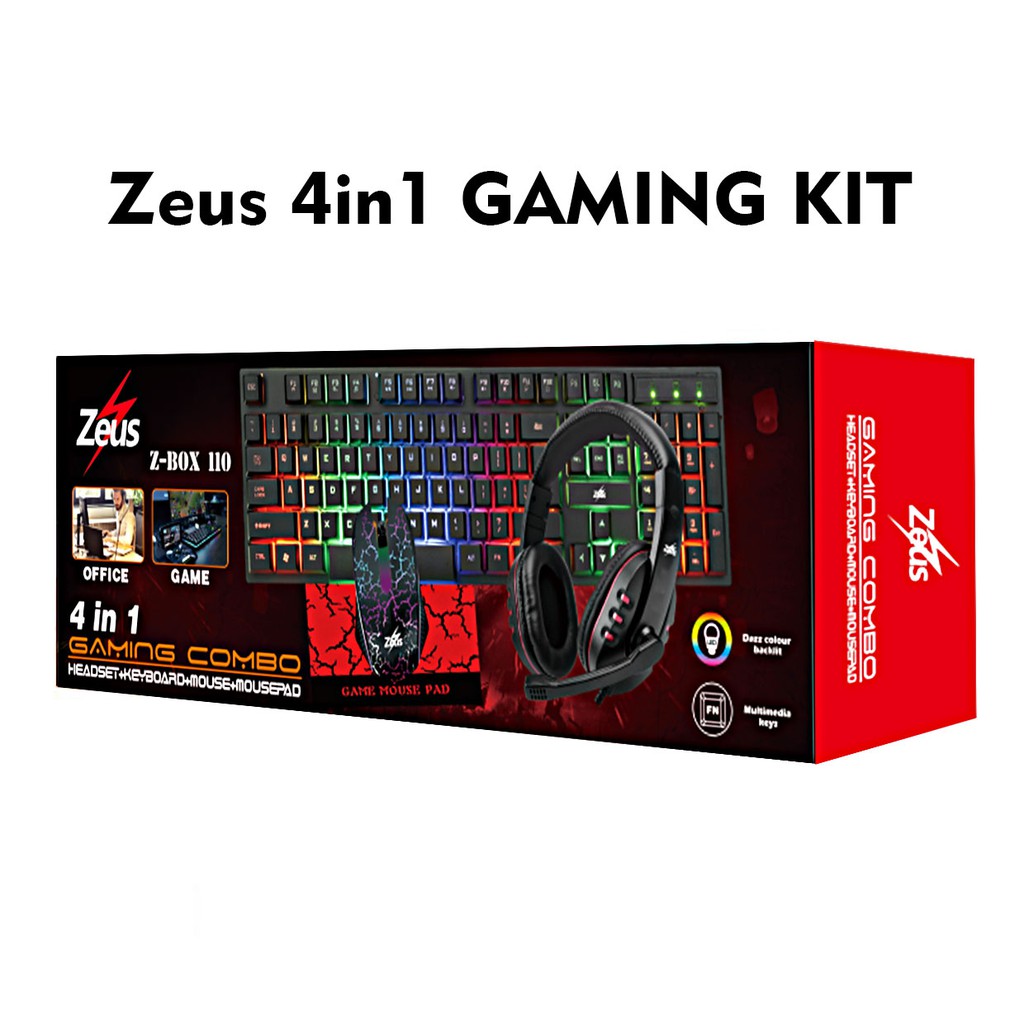 Zeus Zbox 110 ( The Crusader ) 4 in 1 Computer Gaming Kit Online