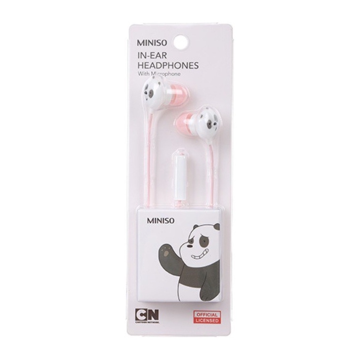 Miniso We bare bears Universal inEar Wired Headphones with Microphone