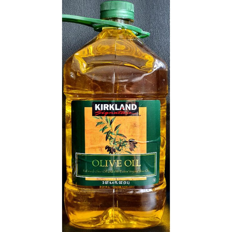 KIRKLAND SIGNATURE REFINED OLIVE OIL and 15 EXTRA VIRGIN OLIVE OIL, 3L