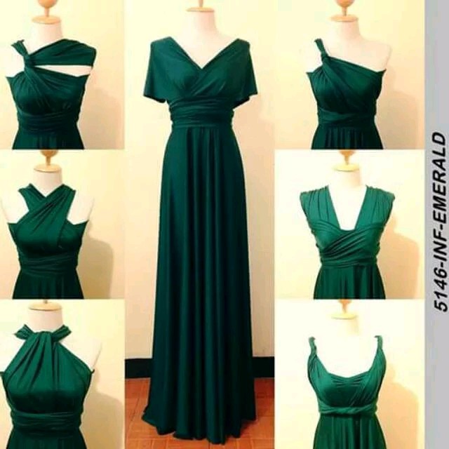 INFINITY MAXI DRESS EMERALD GREEN WITH TUBE FLOOR LENGTH | Shopee ...