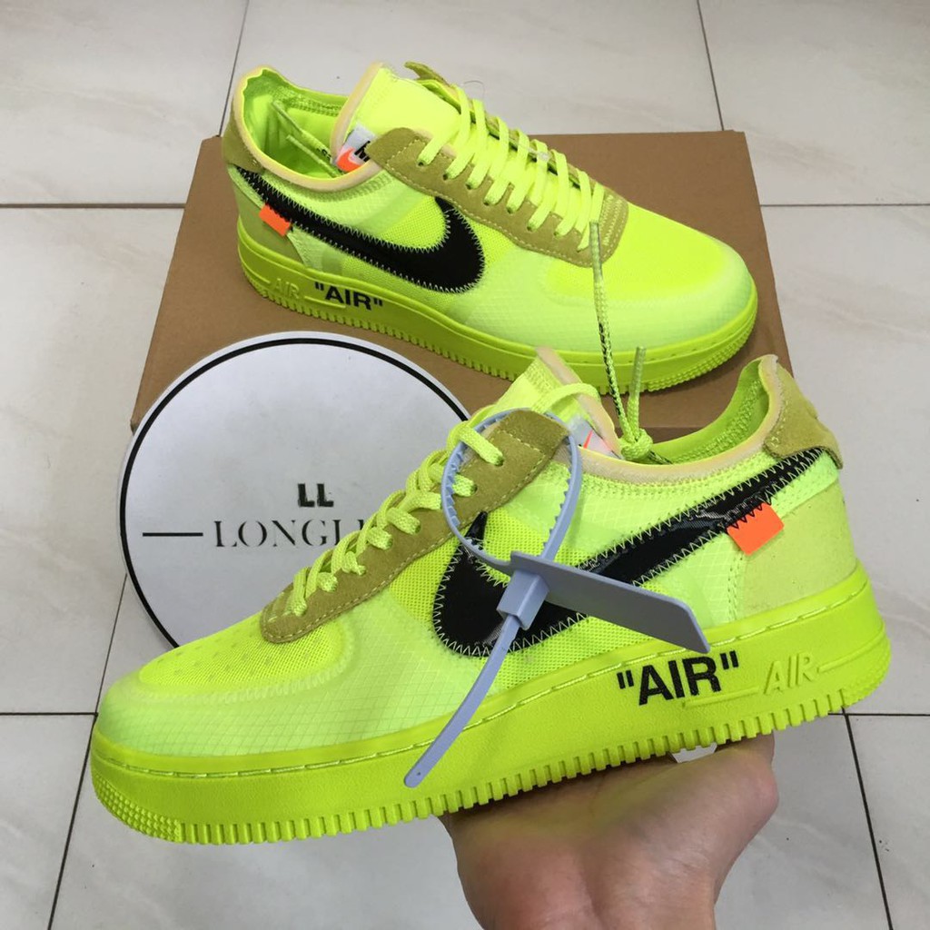 off white neon green af1