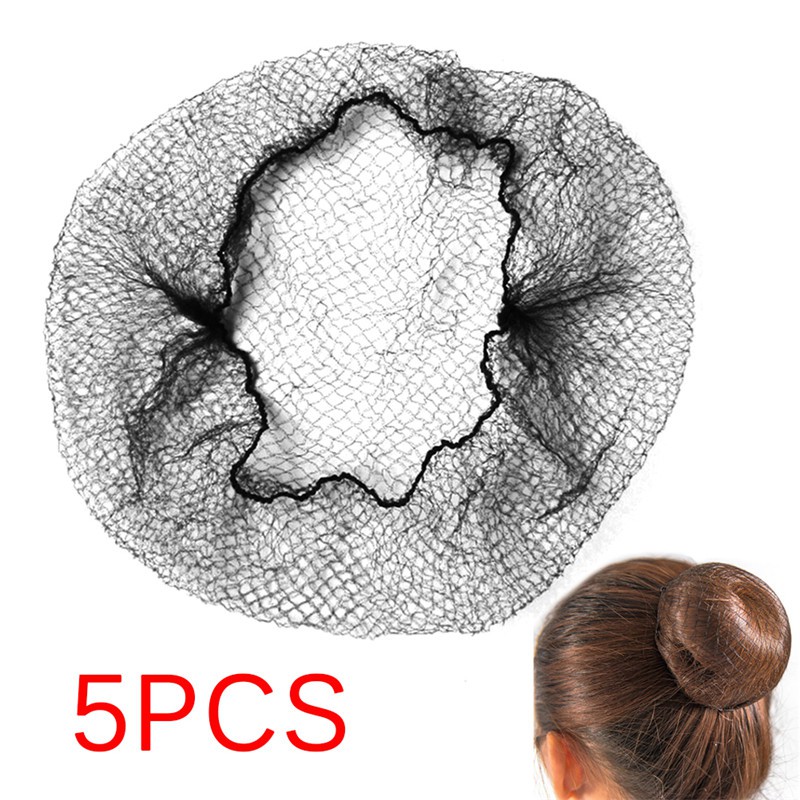 Ll 5 Women Bajtet Dance Skating Snoods Hair Net Bun Cover Black