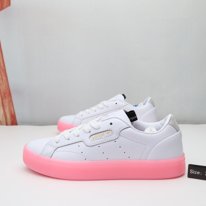 adidas sleek white and pink