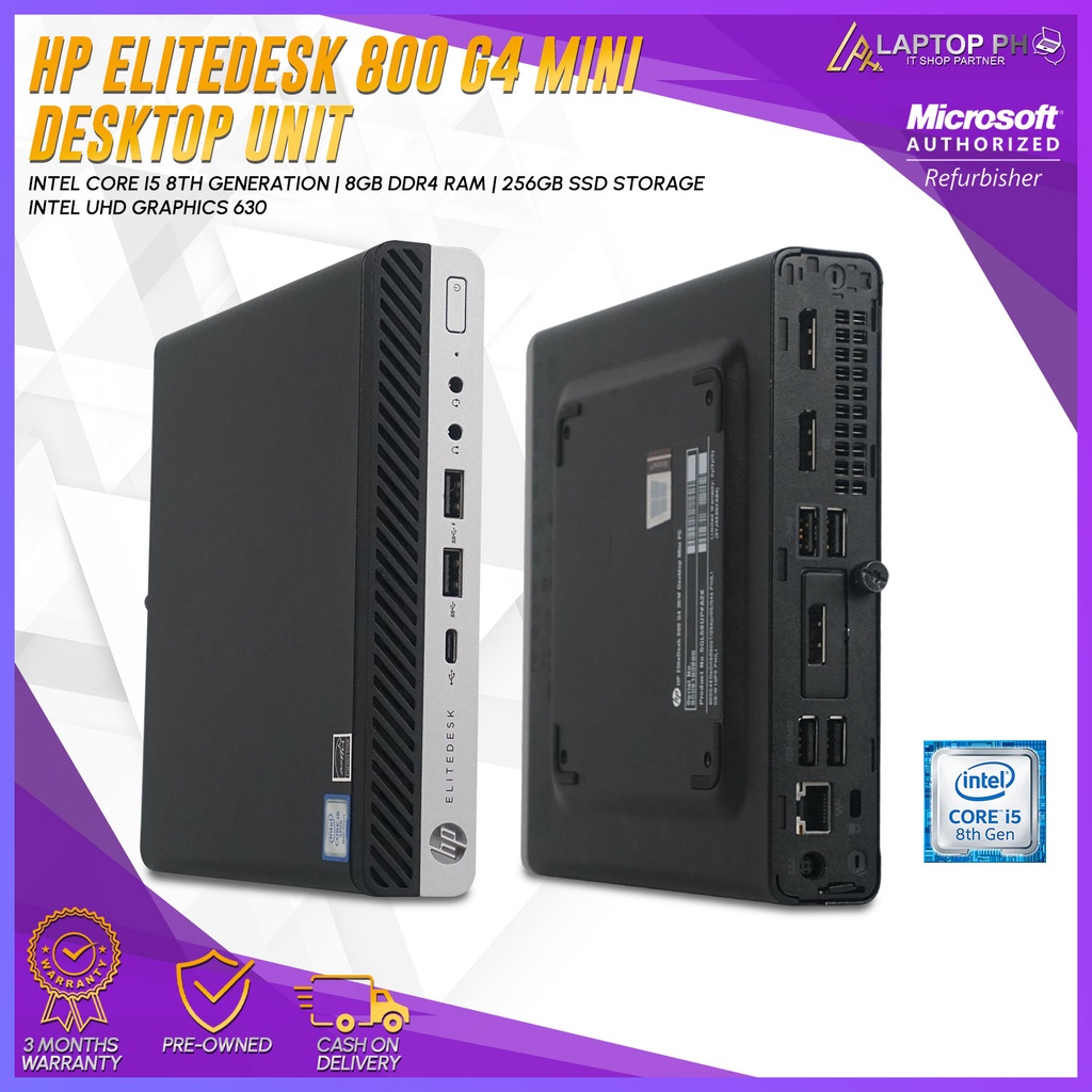HP EliteDesk 800 G4 Core i5-8500T 2.1 - SSD 256 GB - 16GB | Back Market