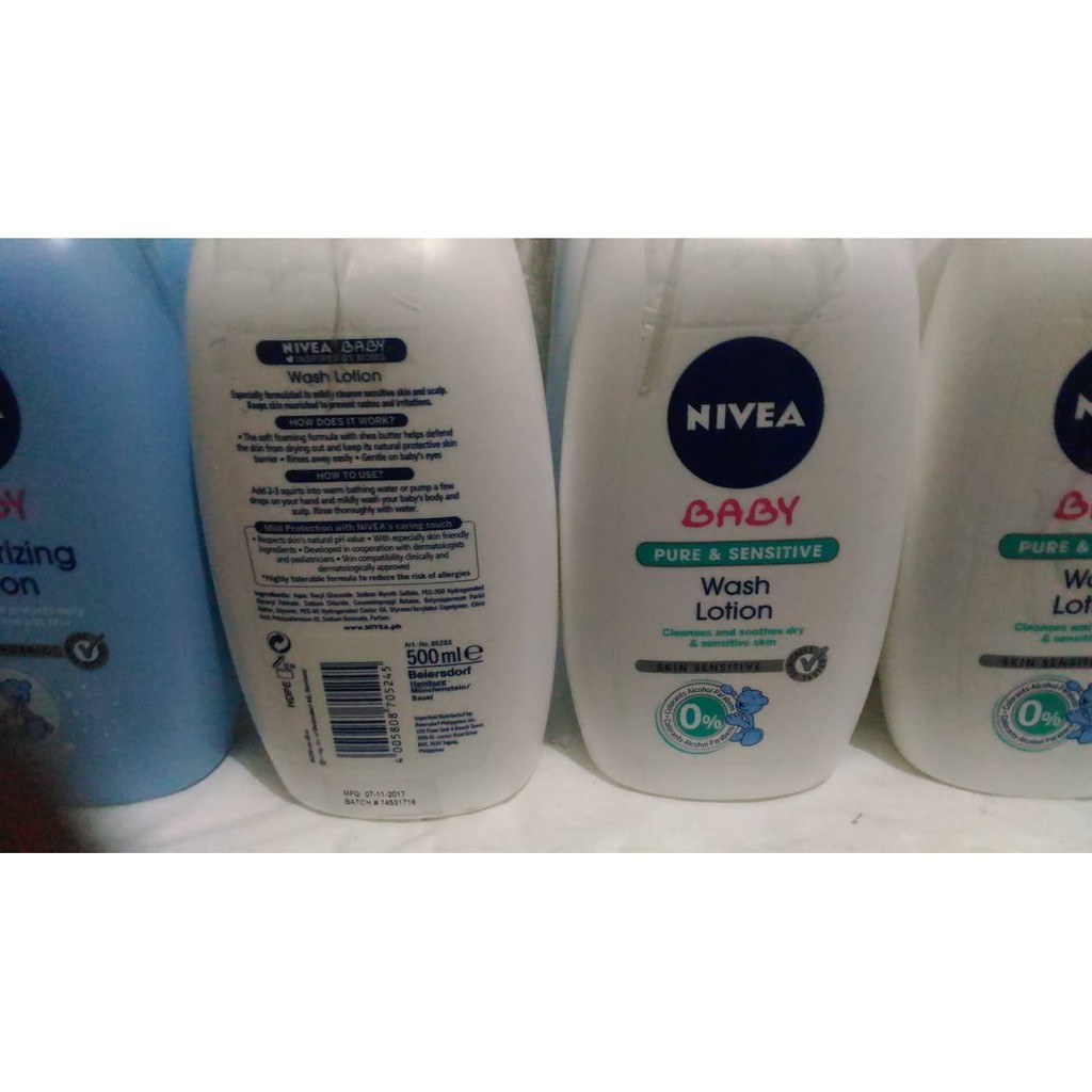 nivea baby pure & sensitive wash lotion