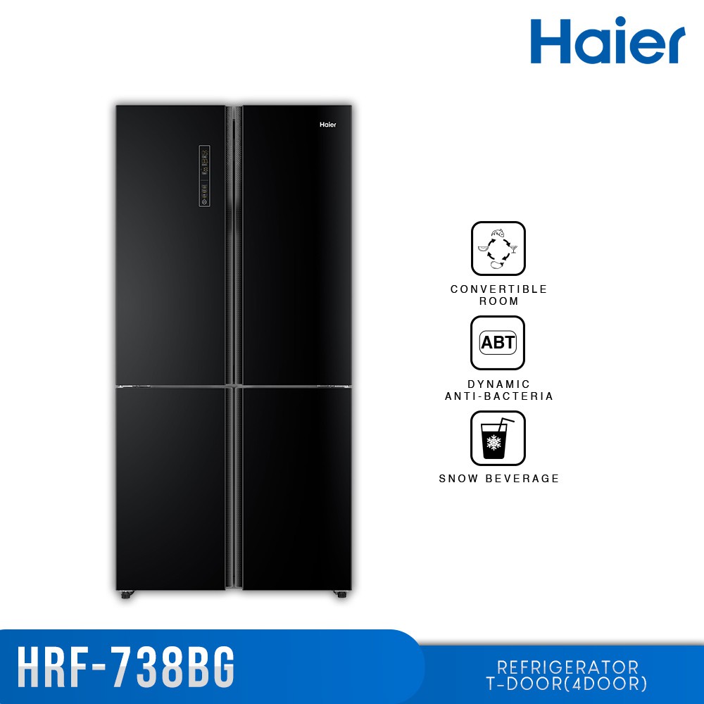 Haier HRB738BG 25.2 cu. ft. No Frost Triple Cooling Full DC Inverter Four Door Refrigerator
