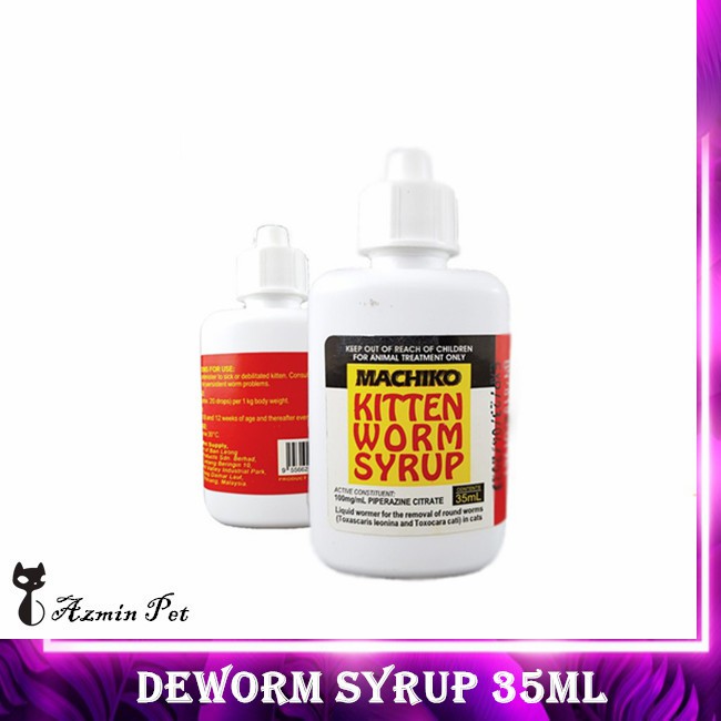 Machiko Kitten Worm,deworm, deworming Syrup/ ubat cacing kucing 35ml