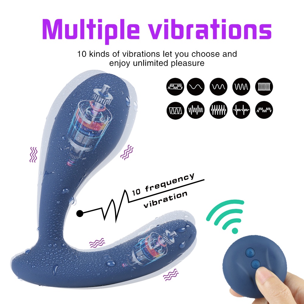 Yc Wireless Remote Control Anal Vibrator Double Motor Prostate Massager For Men 10 Mode