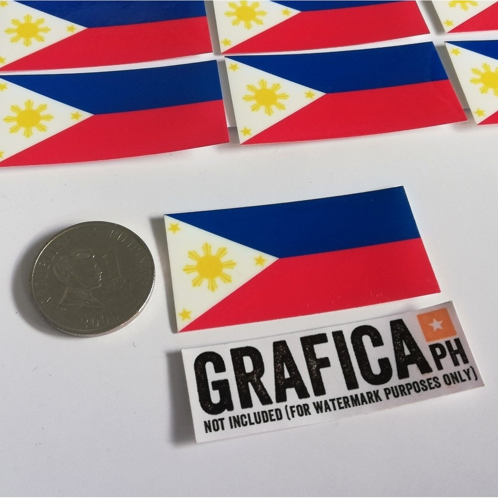 Philippine Flag Sticker Pc Waterproof Glossy Inches X Inch