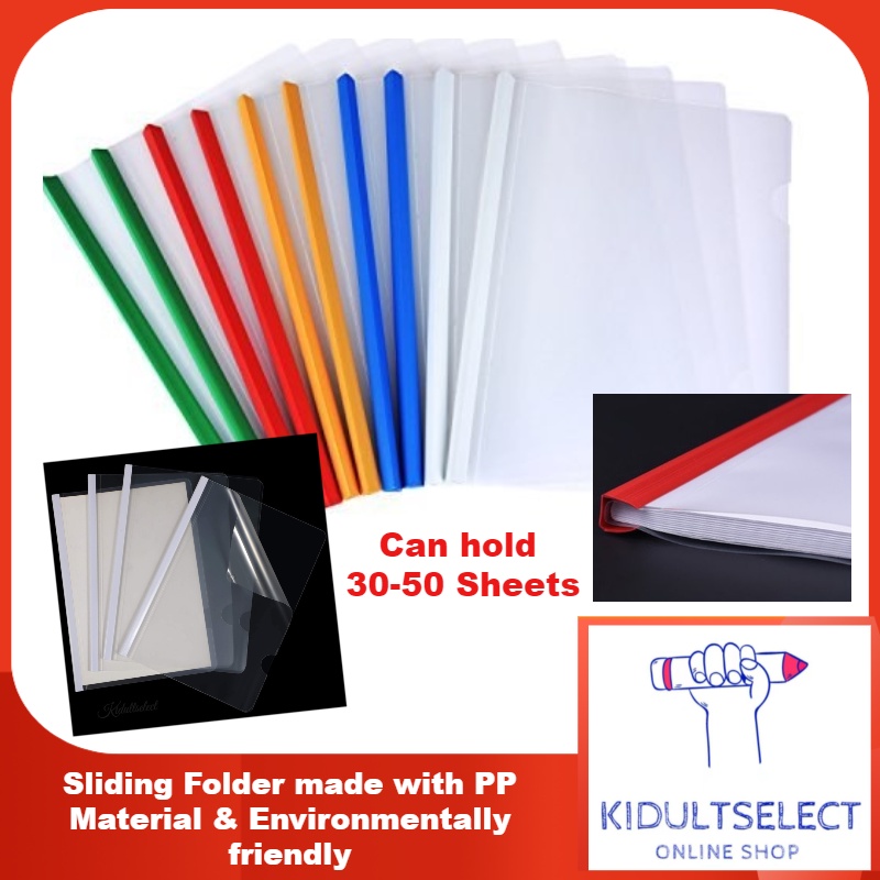 Transparent File Folder Clear Report Covers with Sliding Bar File Folder Organizer Binder A4