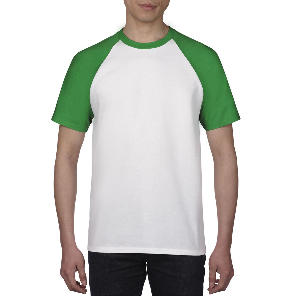 green raglan tee