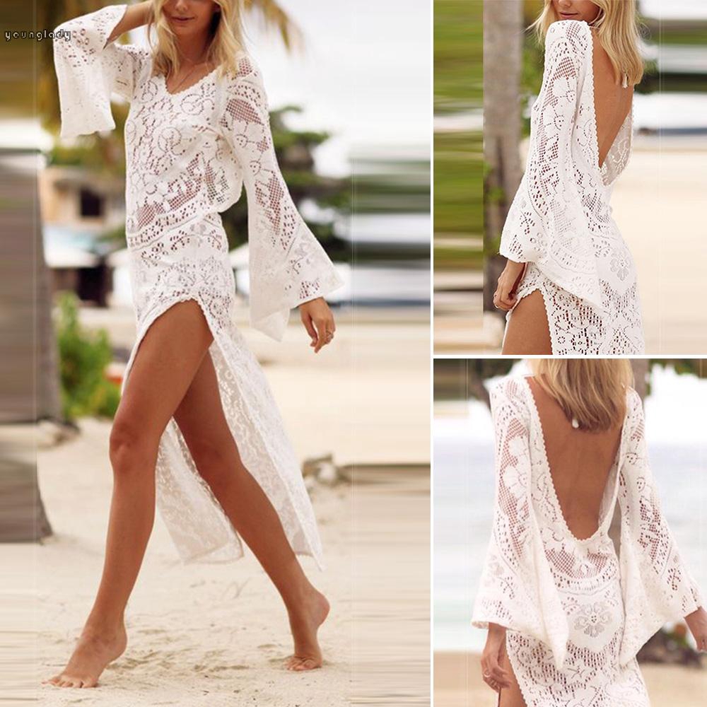 white long sleeve swimsuit cover up