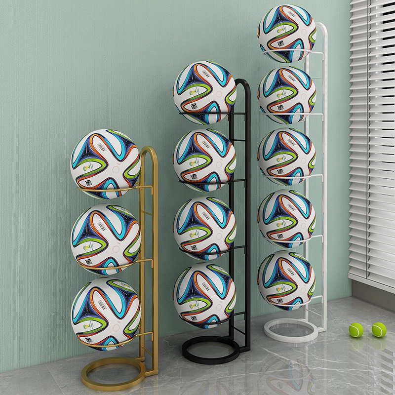 DoubleSided Basketball Stand Home Football Storage Rack Badminton