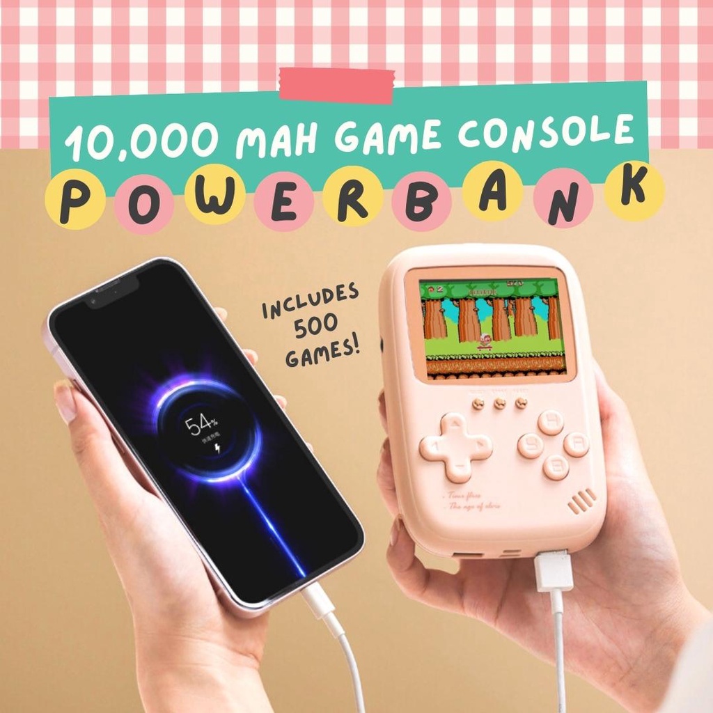 【Noomi】Retro Game Console Powerbank with 500 games 10,000 MAH Shopee