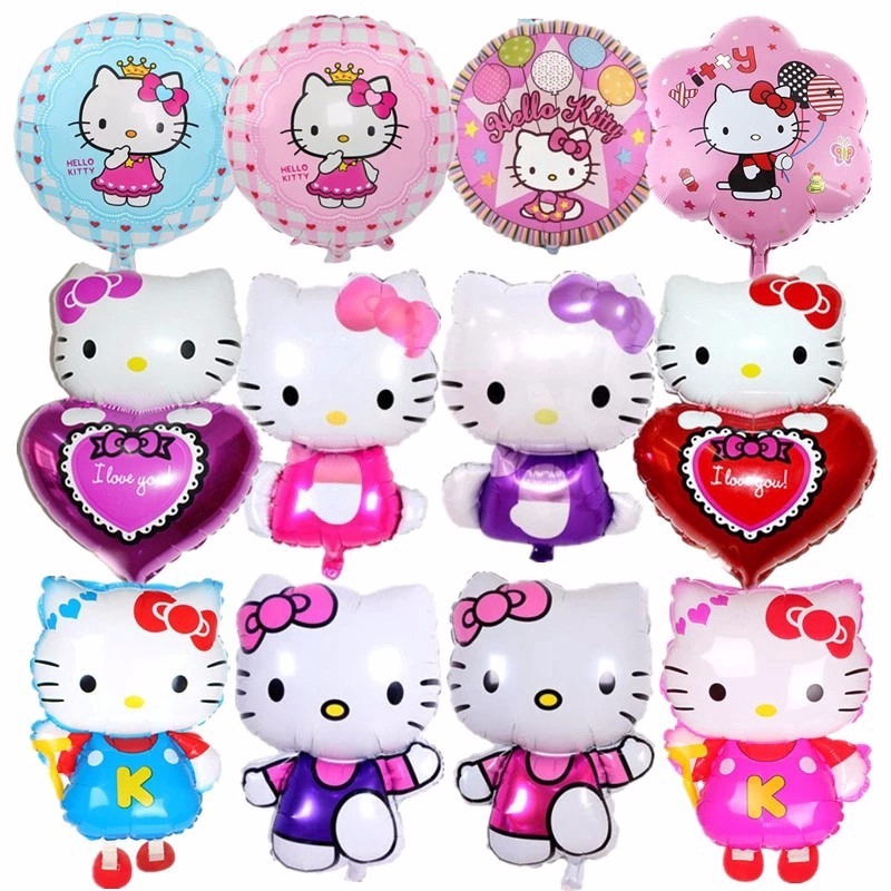 1pc Cute Cartoon Hello Kitty Helium Foil Balloon Party Decoration 12 Styles Shopee Philippines