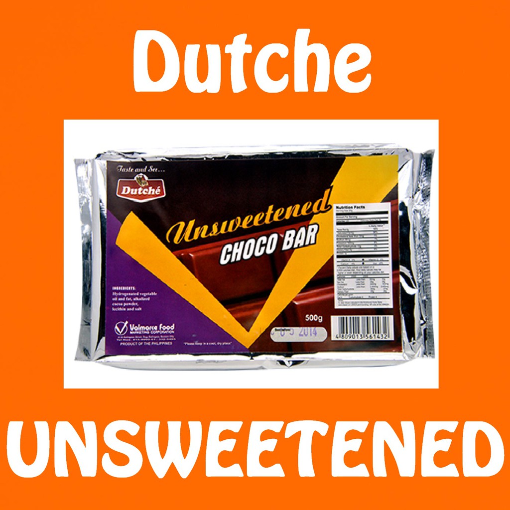 Dutche Unsweetened Chocolate Baking Bar 500g Shopee Philippines