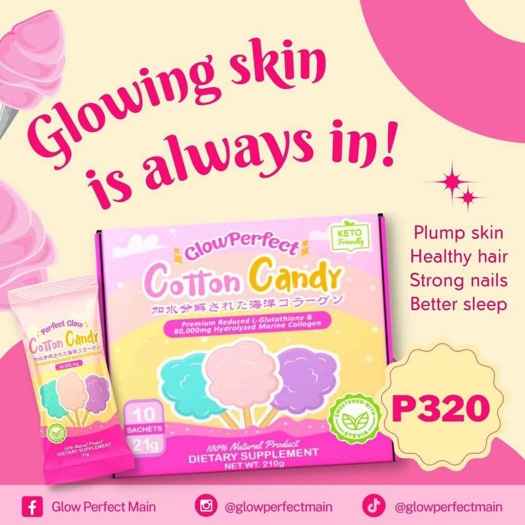 GLOW PERFECT COTTON CANDY COLLAGEN DRINK Shopee Philippines