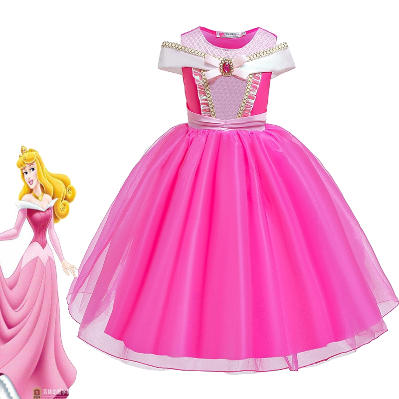 Kid Girls Aurora Sandy Rapunzel Belle Princess Party Fancy Dress Up Costume gift 