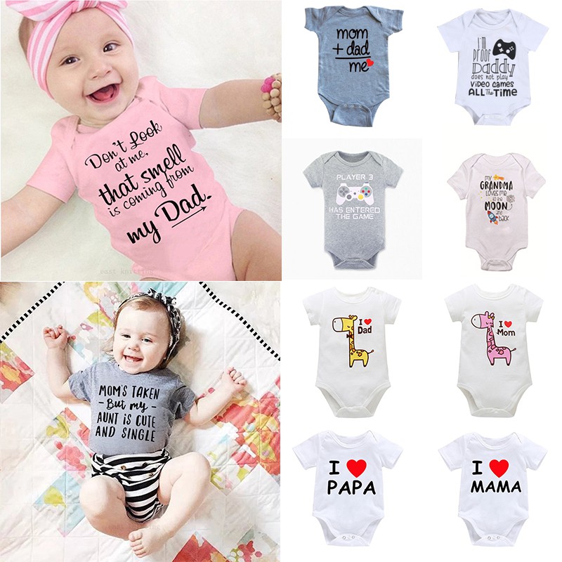 Ready Stock Newborn Baby Romper One Piece Kids Clothing Simple Design Short Sleeve Romper Fashion Jumper Shopee Philippines