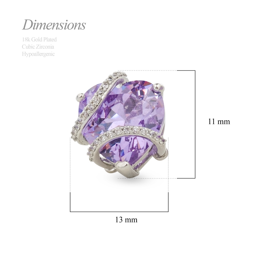 Mikana Hallyu Kpop 14k White Gold Plated Bts Purple Heart Stud Earrings Accessories For Women Shopee Philippines