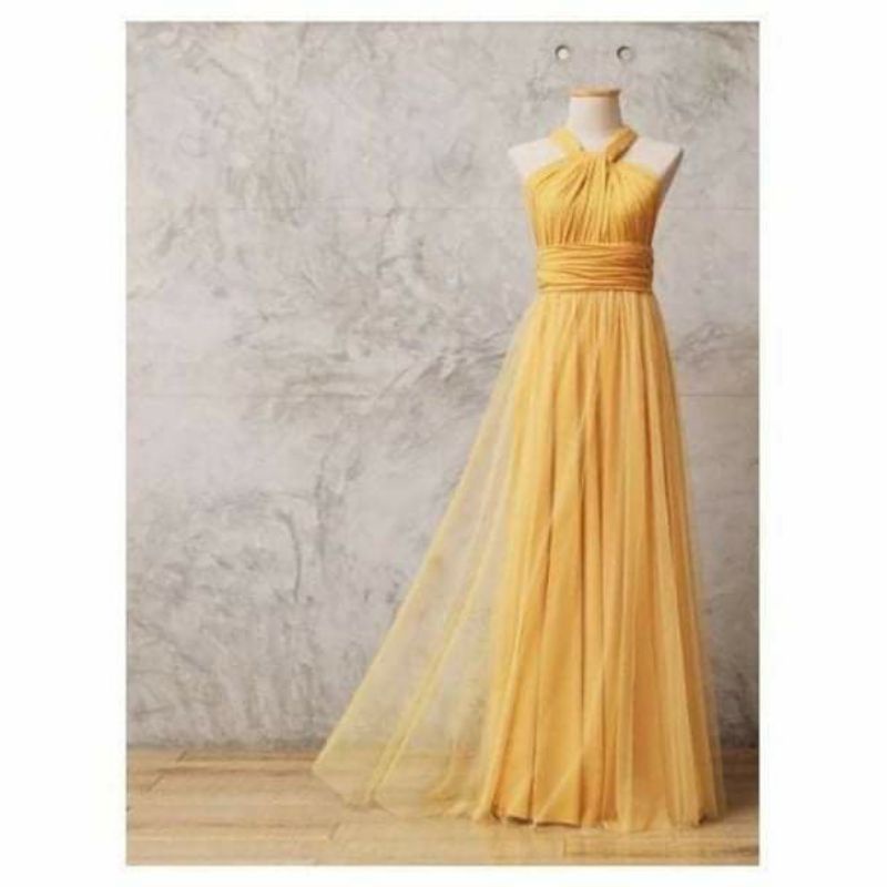 mustard infinity dress with tulle Shopee Philippines