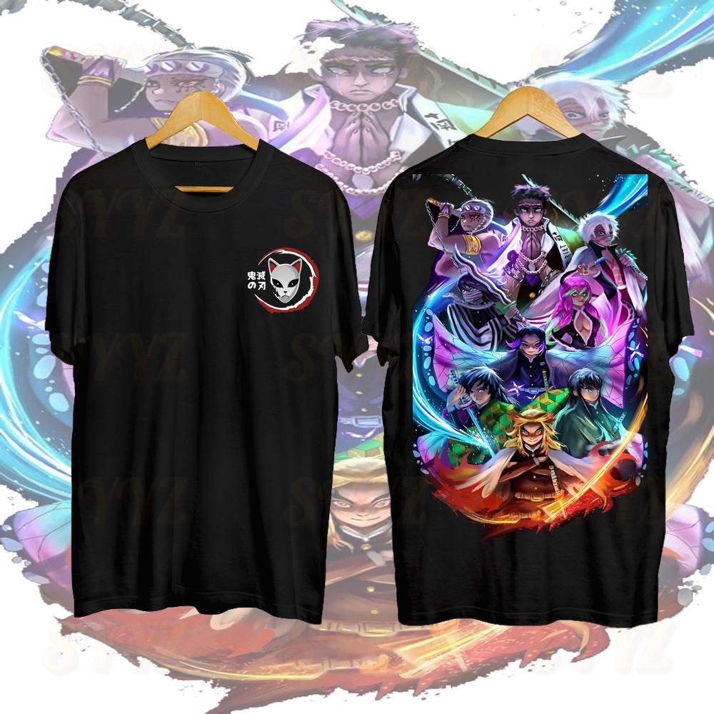 Demon Slayer Anime T Shirt Kochou Shinobu Cotton Oversized Round Neck Tops Tees T-shirts