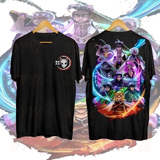 Demon Slayer Anime T Shirt Kochou Shinobu Cotton Oversized Round Neck Tops Tees T-shirts #3