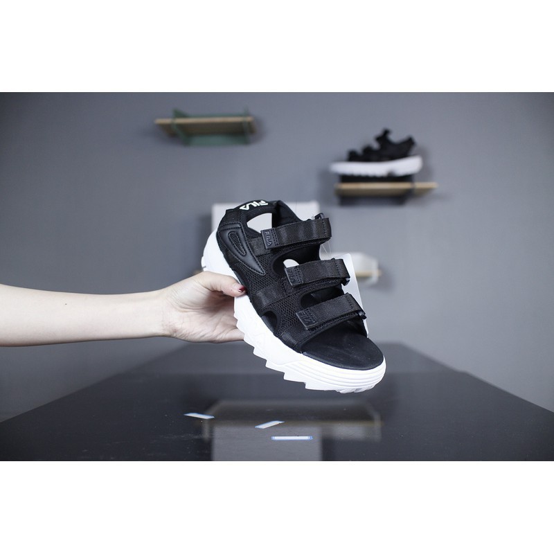 fila disruptor black sandals