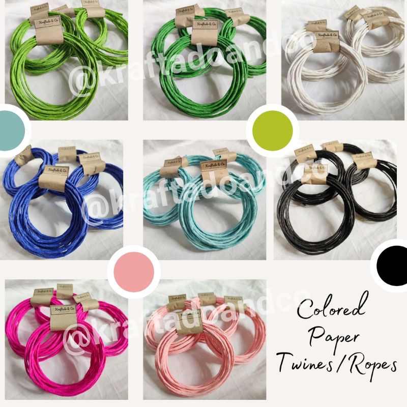 Colored Paper Twine/Ropes 5meters best alternative for Natural Jute