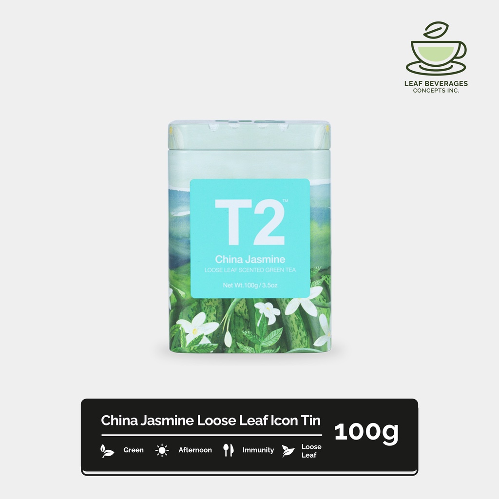 T2 China Jasmine Loose Leaf Icon Tin Green Tea Afternoon Tea 100