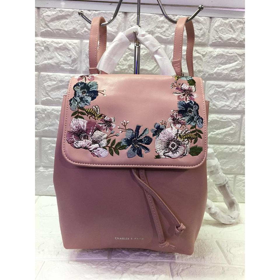 charles and keith floral backpack