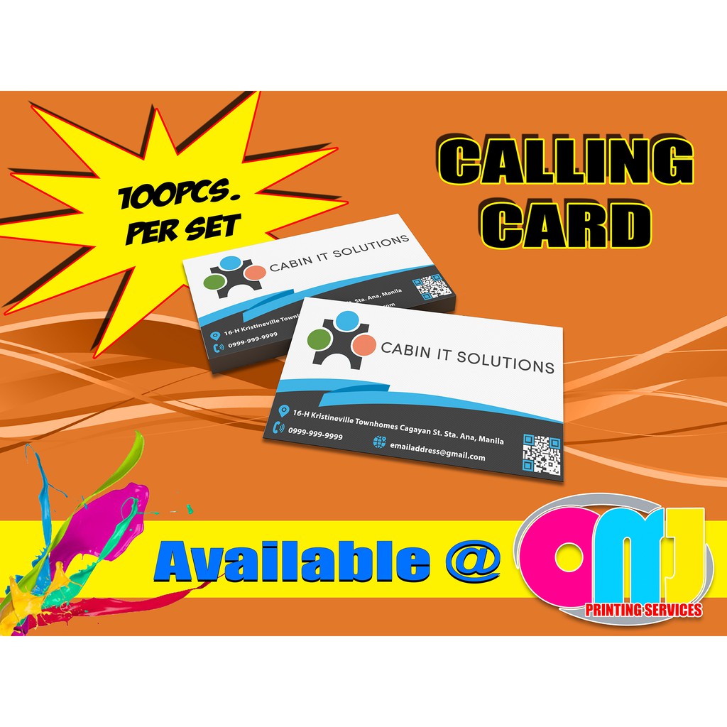 Personalized CALLING CARD (FOR YOUR PERSONAL NEEDS) Shopee Philippines