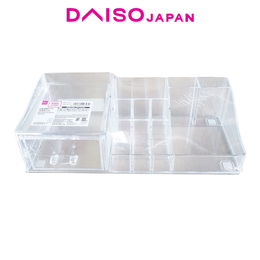 Daiso Clear Makeup Storage Organizer with Drawer Shopee Philippines