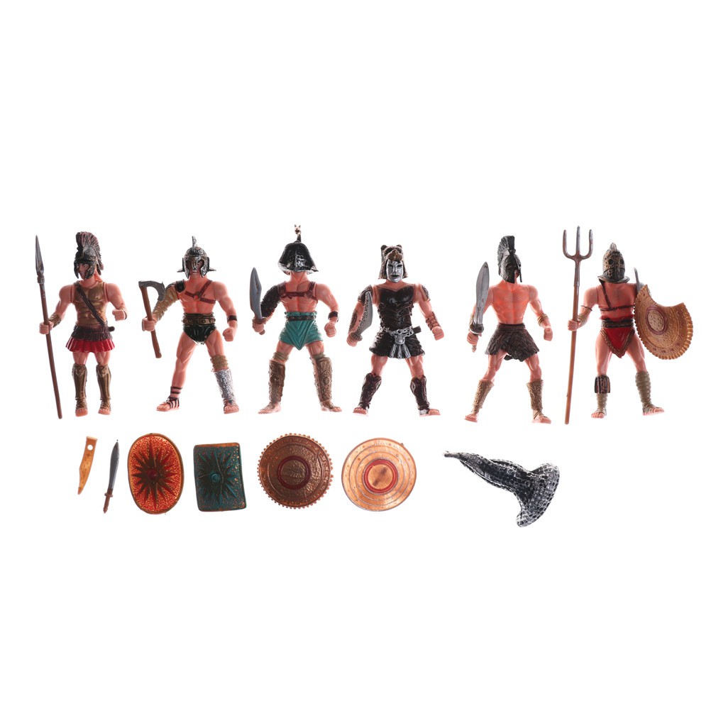 Yxuan 6x Plastic Ancient Roman Gladiator Warriors Action Figure - gladiator heroes of rome roblox