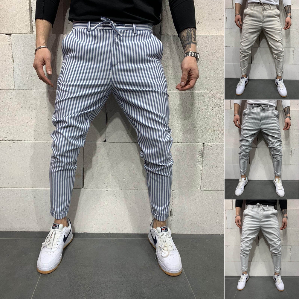 men's striped casual trousers