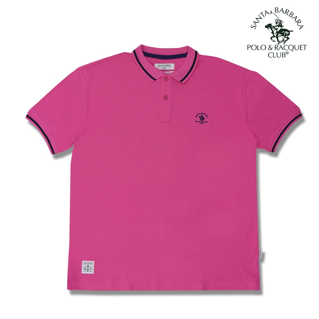 Santa Barbara Polo And Racquet Club Plain Pink Polo Shirt For Men With