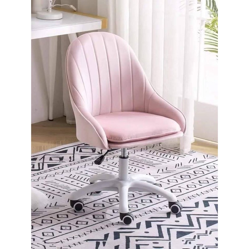 Rica Pink Velvet Modern Stylish, Pink Vanity Swivel Chair