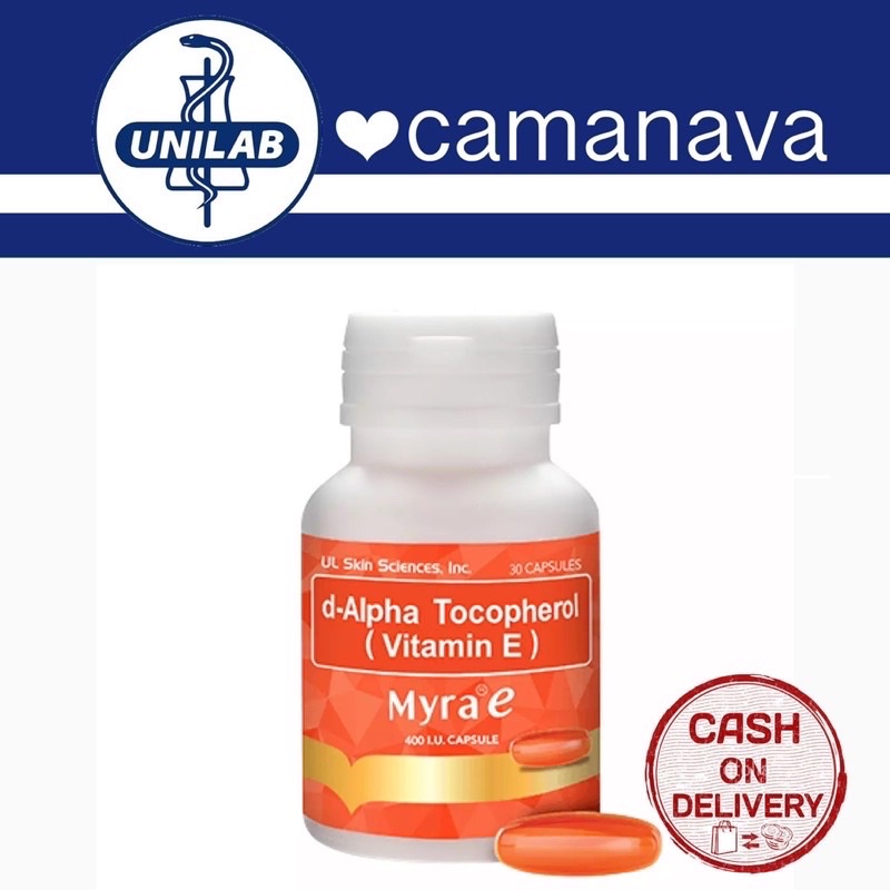 Unilab Myra E vitamin E 400IU 30s 300IU 30s Capsule dAlpha Tocopherol
