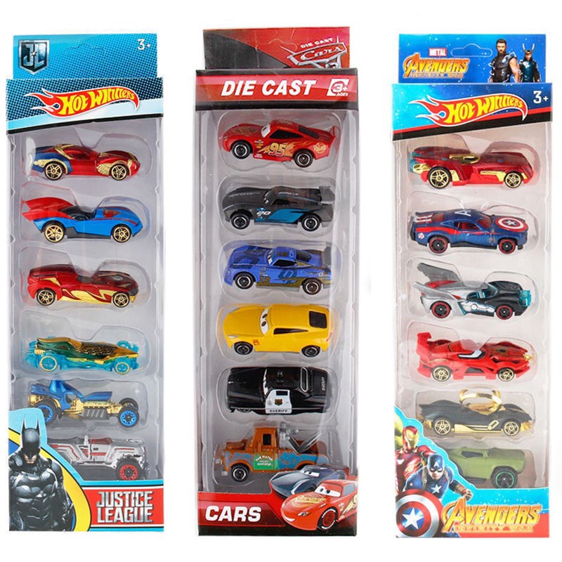 6Pcs Hot Wheels Batman Car Toy Set / Avengers Justice League Patrol Model  Diecast For Children Collection | Shopee Philippines