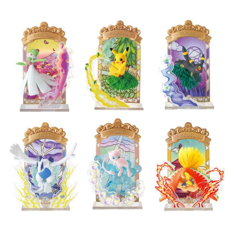 Re Ment Pokemon Stained Glass Collection Ho Oh Lugia Umbreon Mew Gardevoir Pikachu Shopee Philippines