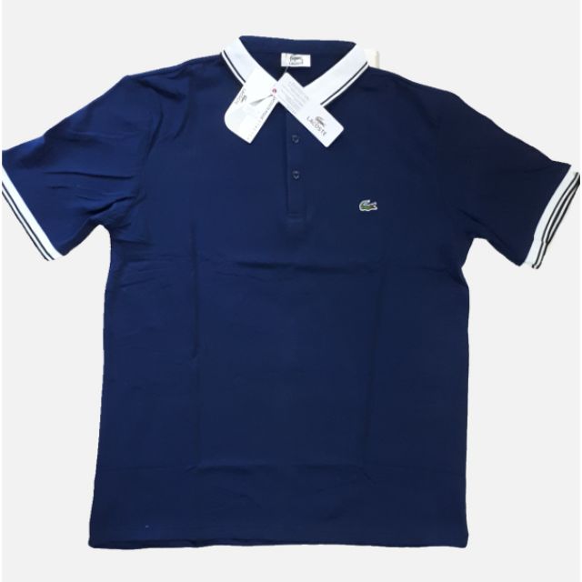 dark blue lacoste polo shirt