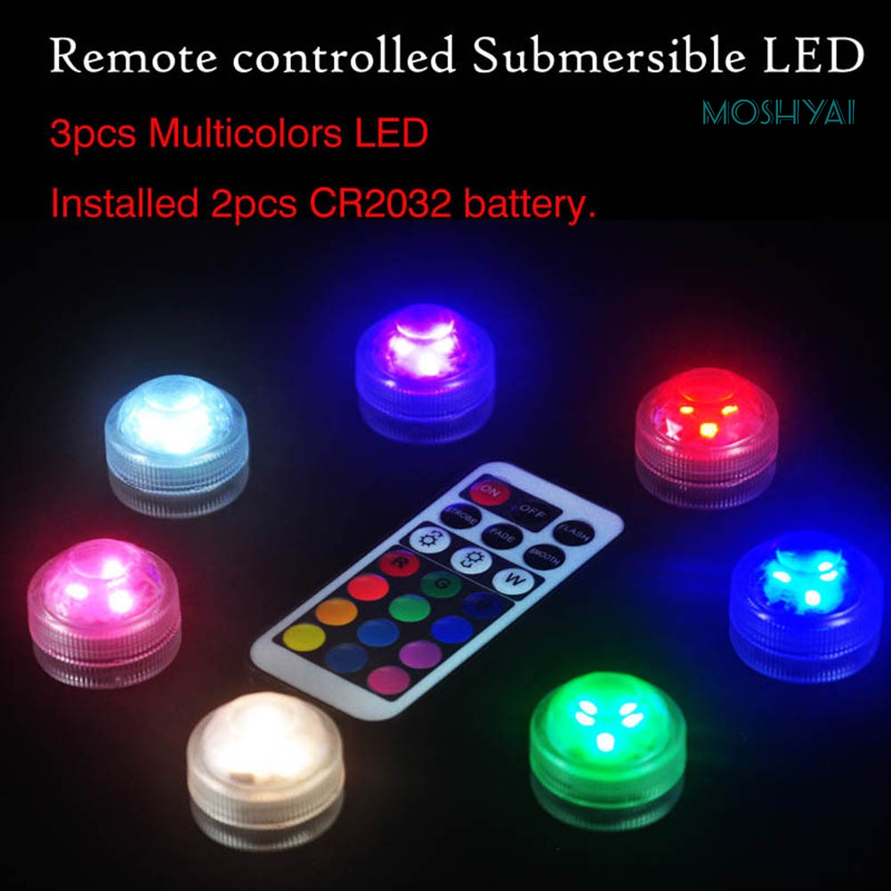 Remote Control Color Change Round Aquarium LED Light Submersible Fish Tank Lamp #6