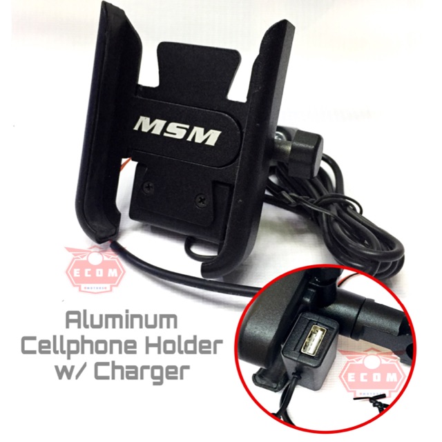 Cell phone holder for motorcycle with on sale charger